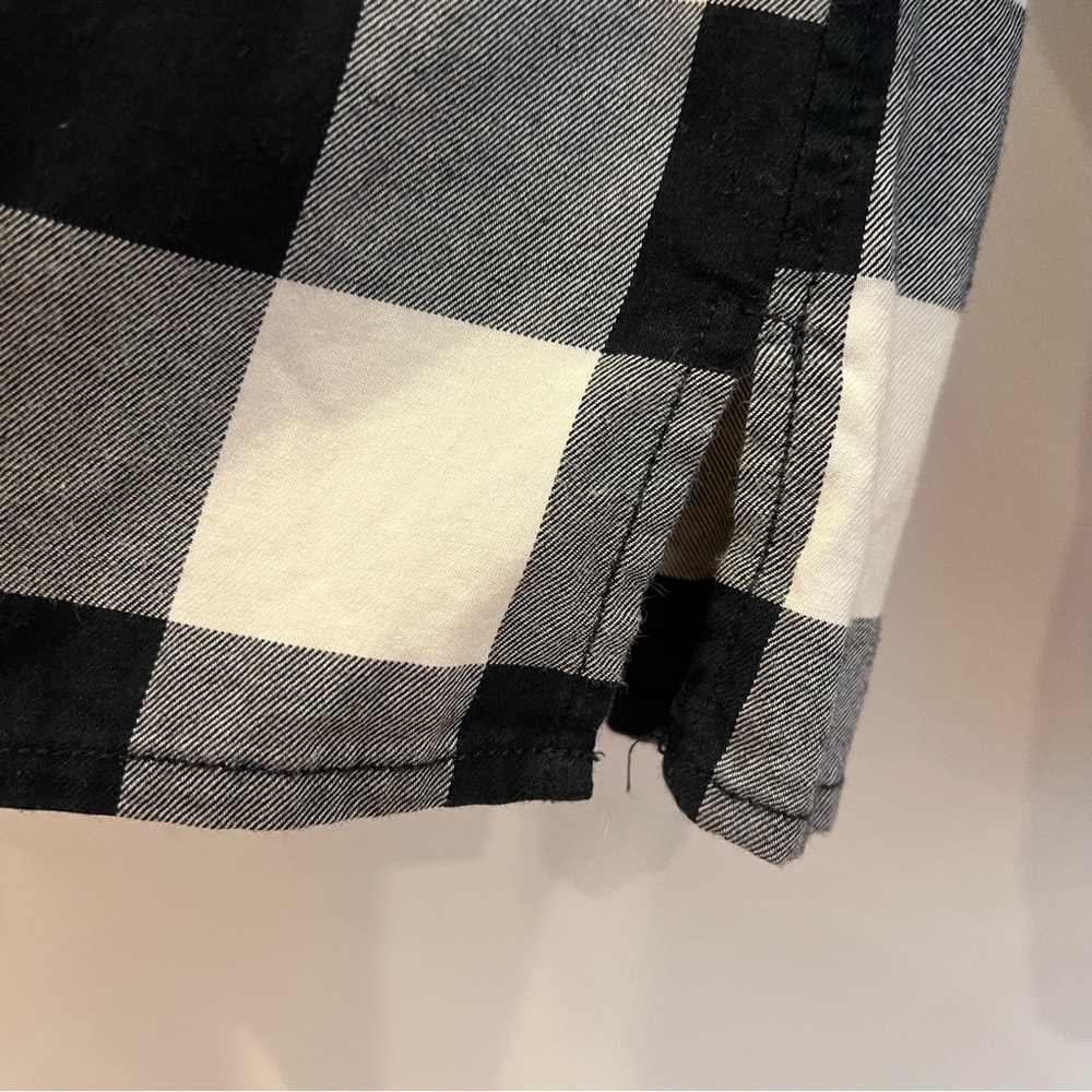 Madewell Shirt Jacket Womens Large Black White Buffalo Check Oversized Classic - Picture 5 of 12